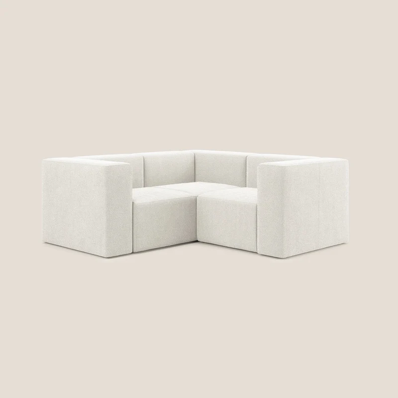 Nettuno canapé d'angle reversible modulable en bouclette douce T07 blanc