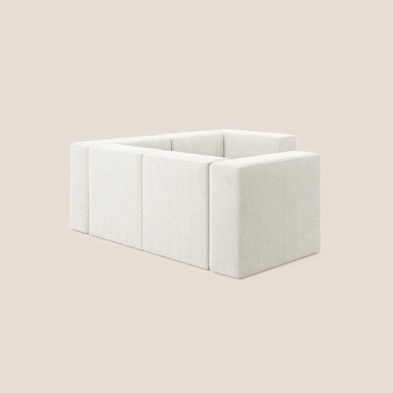 Nettuno canapé d'angle reversible modulable en bouclette douce T07 blanc
