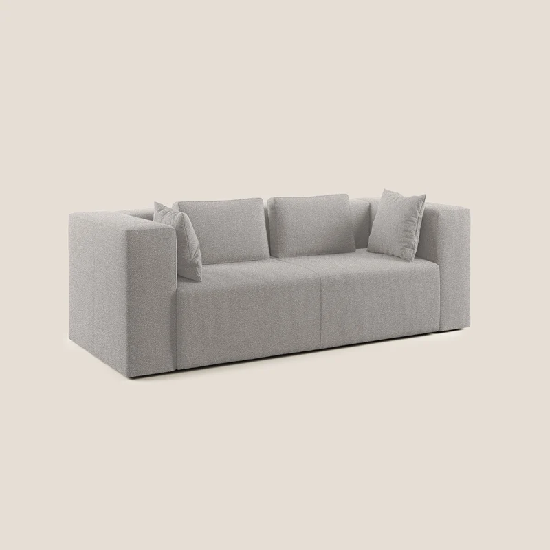 Nettuno canapé moderne modulable en bouclette douce T07 gris