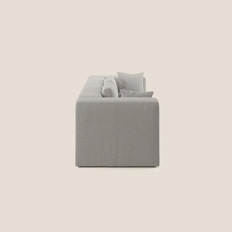Nettuno canapé moderne modulable en bouclette douce T07 gris