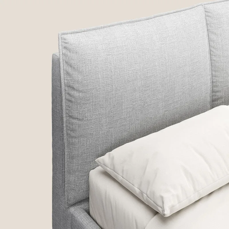 Cloe lit rembourré avec pieds en métal déhoussable en tissu imperméable T06 gris
