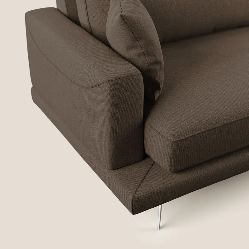Dorian canapé d'angle moderne en tissu doux anti-tache T05 marron