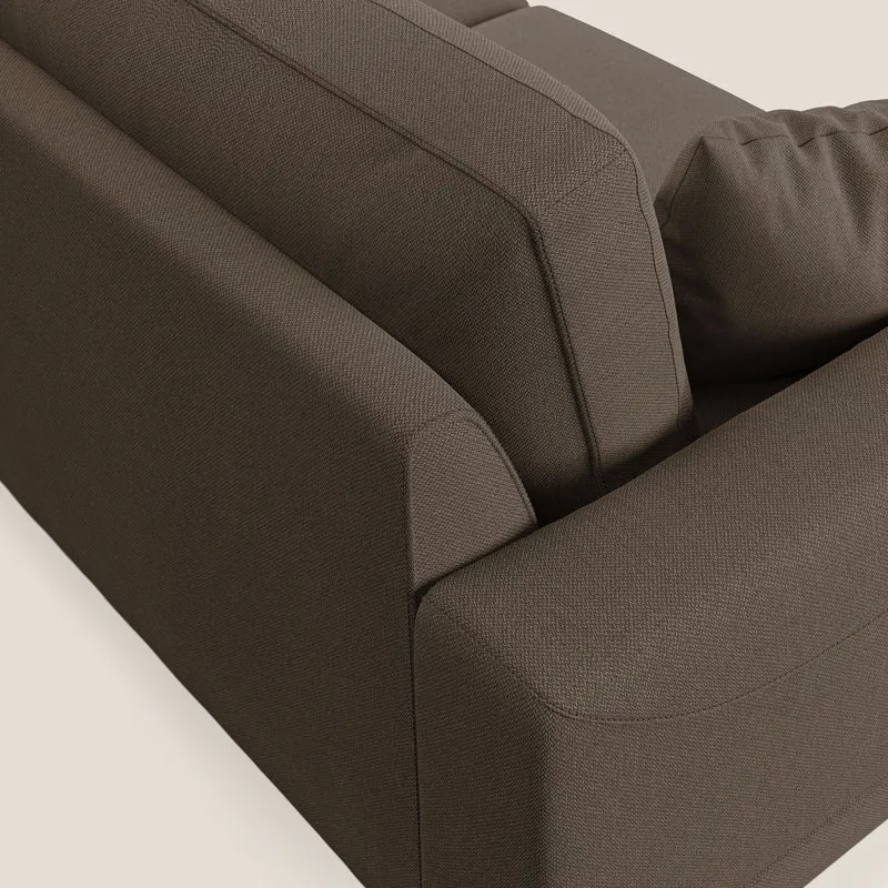 Dorian canapé d'angle moderne en tissu doux anti-tache T05 marron