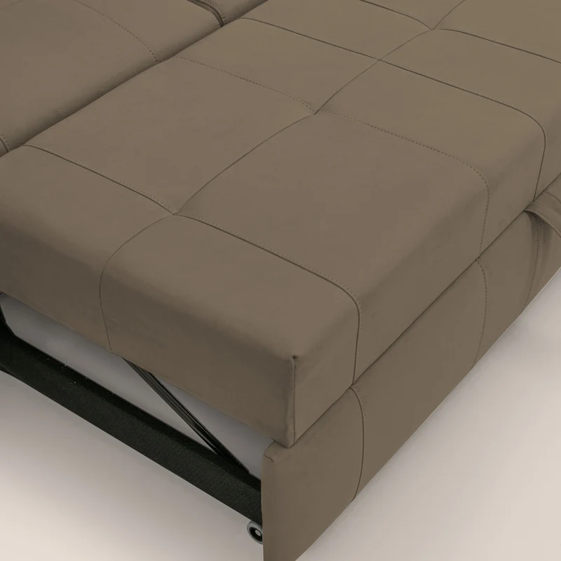 Kronos Canapé d'angle avec pouf extractible et coffre de rangement en microfibre imperméable T11 marron