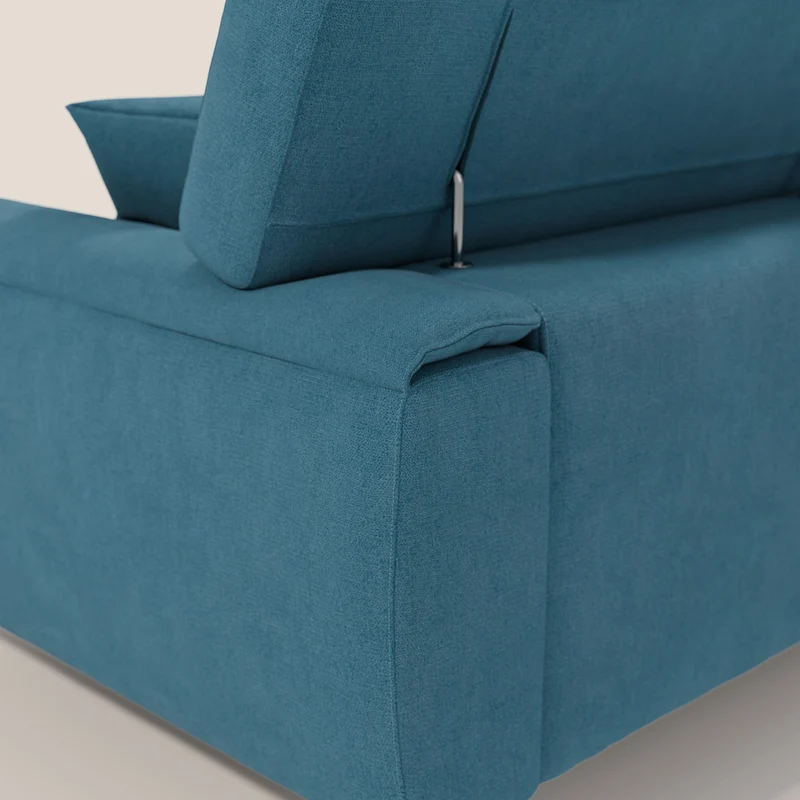 Caravaggio canapé 3 assises extensibles et têtières réglables en tissu imperméable T02 bleu clair