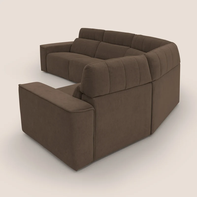 Clark canapé modulable d'angle REVERSIBLE avec option relax électrique en tissu détachable imperméable T17 marron