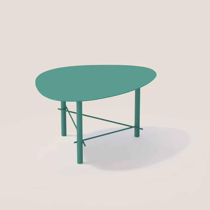 Cookie table basse de salon en métal vert sauge