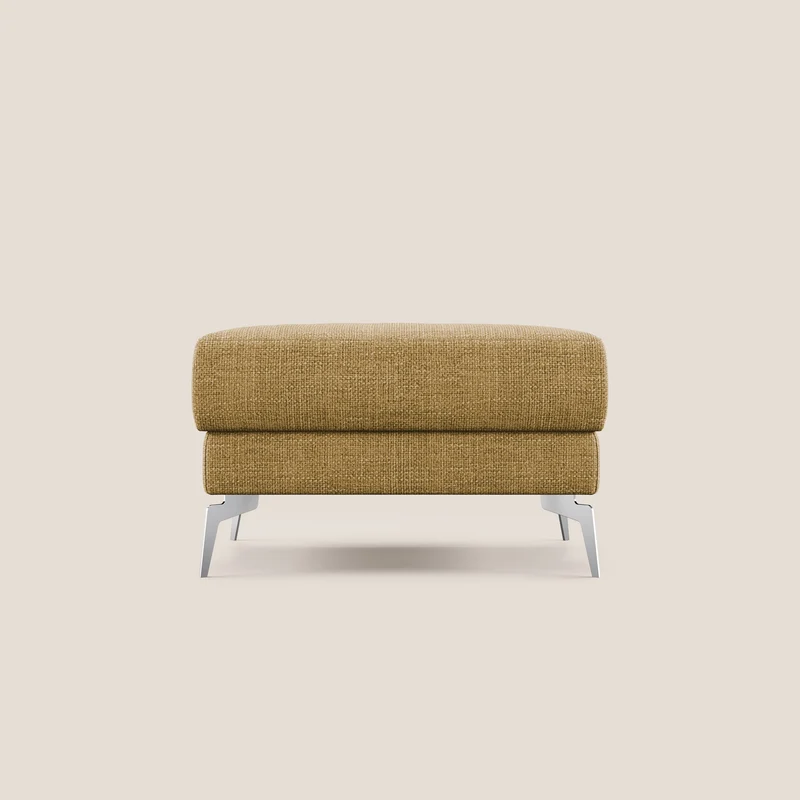 Star Pouf avec pieds hauts en tissu imperméable doux entrelacé T06 jaune