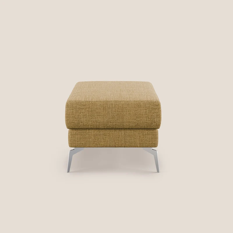 Star Pouf avec pieds hauts en tissu imperméable doux entrelacé T06 jaune