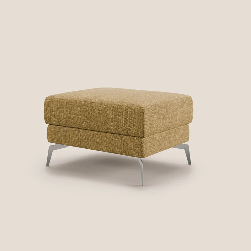 Star Pouf avec pieds hauts en tissu imperméable doux entrelacé T06 jaune