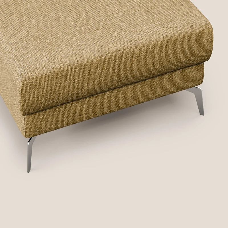 Star Pouf avec pieds hauts en tissu imperméable doux entrelacé T06 jaune