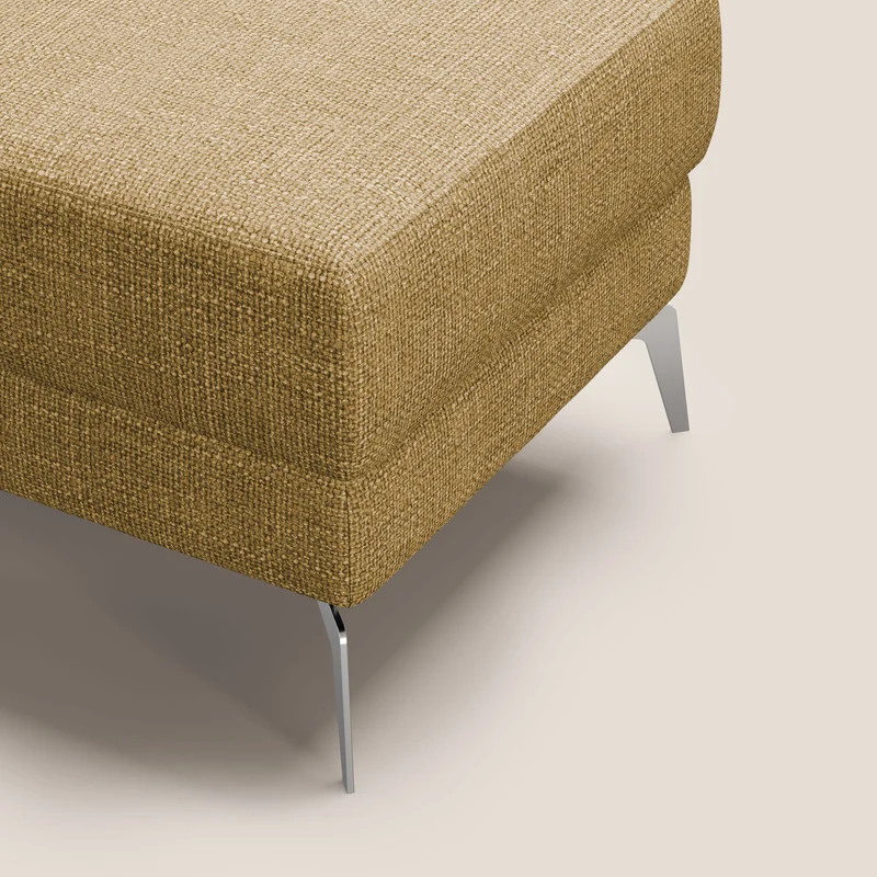 Star Pouf avec pieds hauts en tissu imperméable doux entrelacé T06 jaune