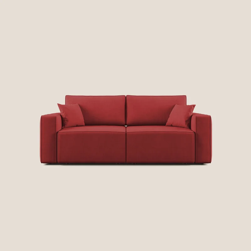 Morfeo canapé avec assises coulissantes en tissu imperméable doux T02 rouge