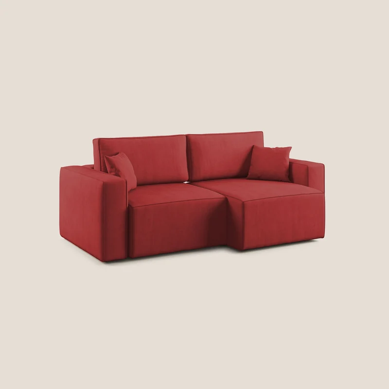 Morfeo canapé avec assises coulissantes en tissu imperméable doux T02 rouge