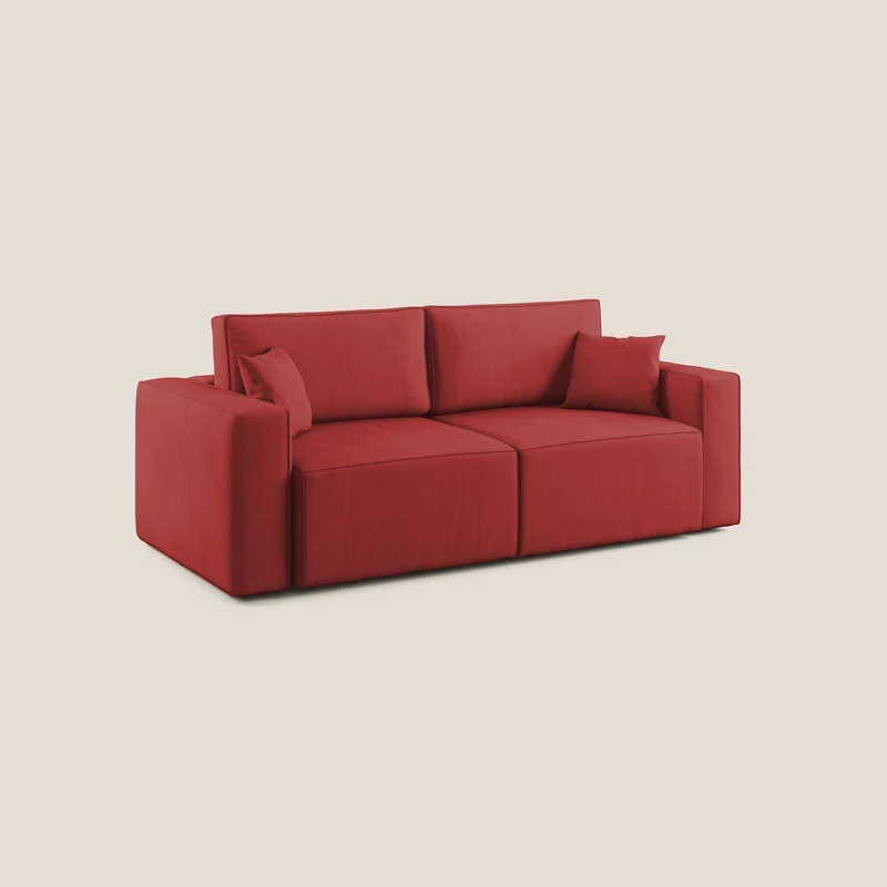 Morfeo canapé avec assises coulissantes en tissu imperméable doux T02 rouge