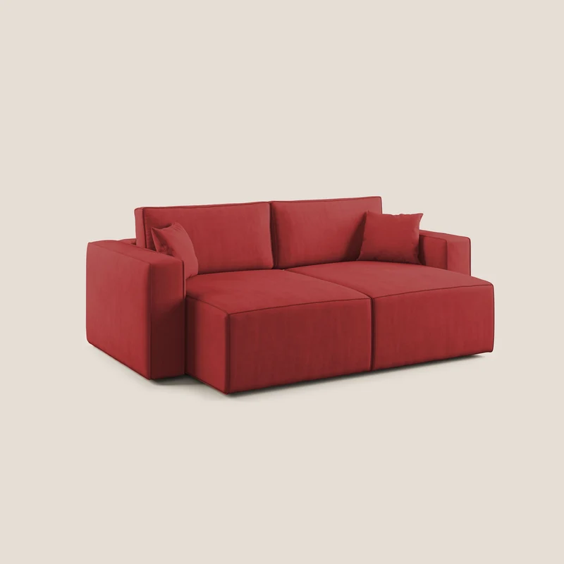 Morfeo canapé avec assises coulissantes en tissu imperméable doux T02 rouge