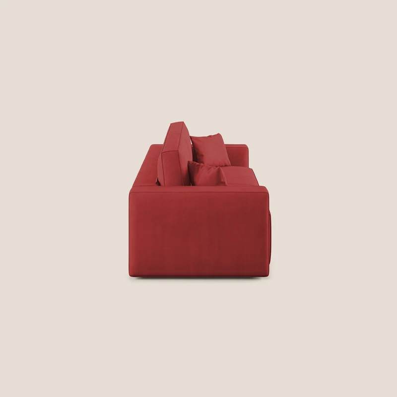 Morfeo canapé avec assises coulissantes en tissu imperméable doux T02 rouge