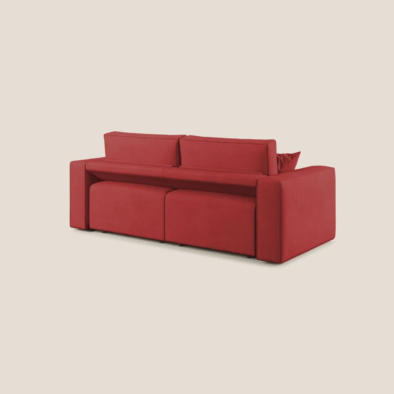 Morfeo canapé avec assises coulissantes en tissu imperméable doux T02 rouge