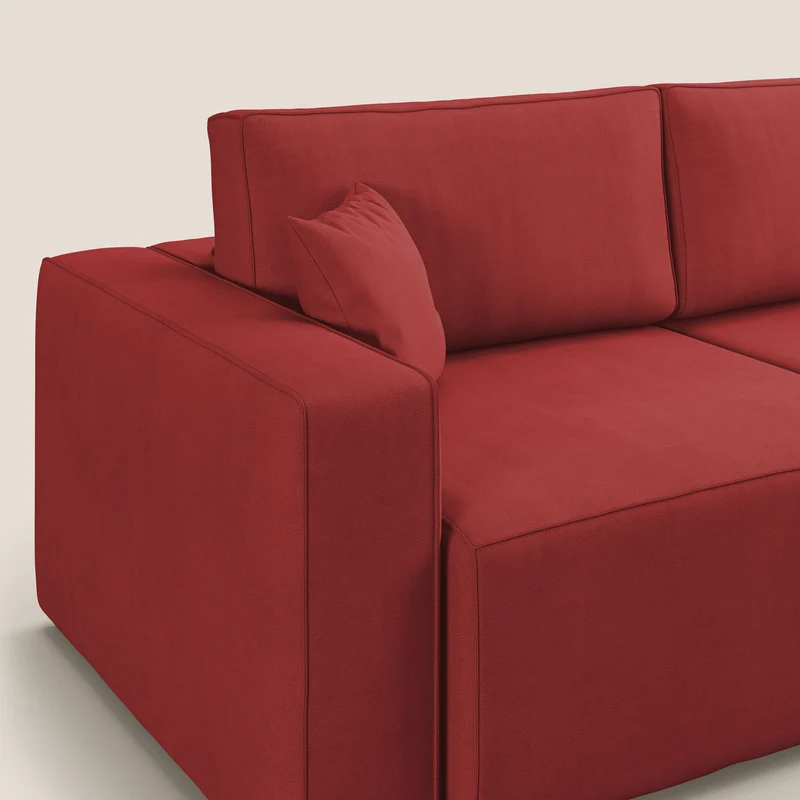 Morfeo canapé avec assises coulissantes en tissu imperméable doux T02 rouge