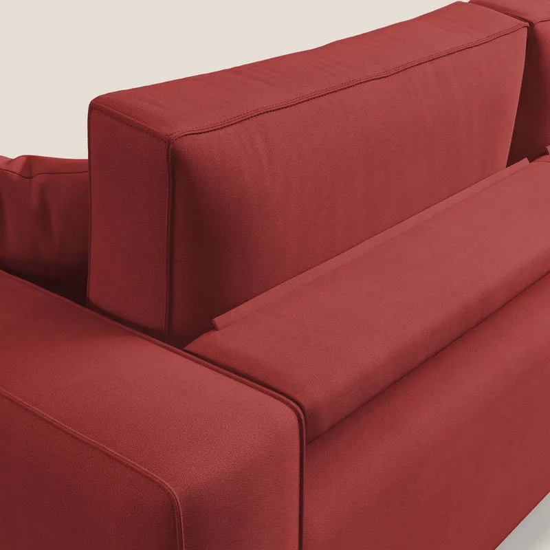 Morfeo canapé avec assises coulissantes en tissu imperméable doux T02 rouge