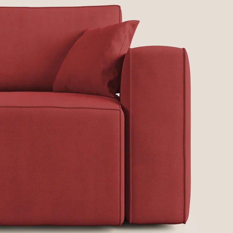 Morfeo canapé avec assises coulissantes en tissu imperméable doux T02 rouge