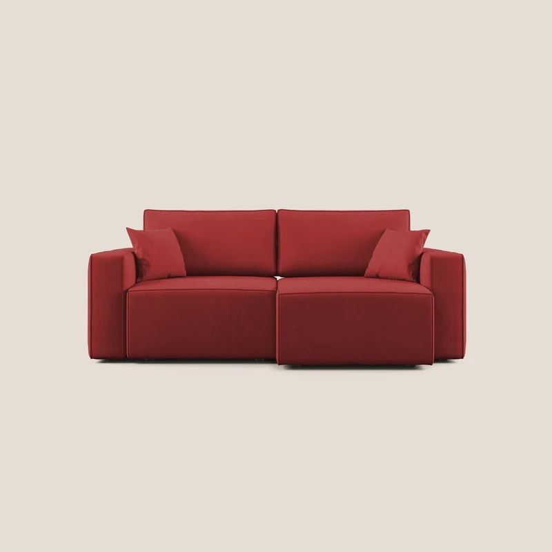 Morfeo canapé avec assises coulissantes en tissu imperméable doux T02 rouge