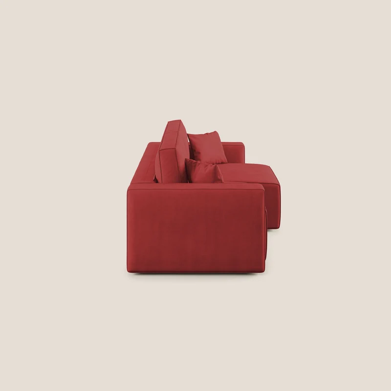 Morfeo canapé avec assises coulissantes en tissu imperméable doux T02 rouge
