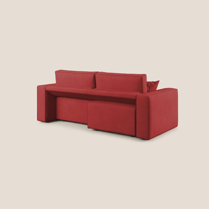 Morfeo canapé avec assises coulissantes en tissu imperméable doux T02 rouge