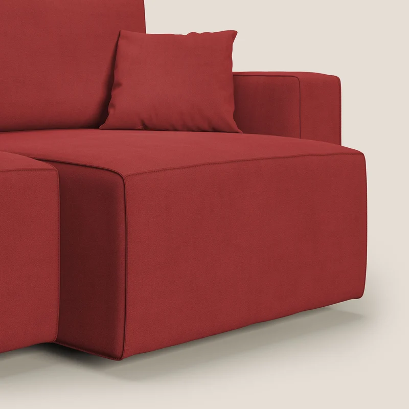 Morfeo canapé avec assises coulissantes en tissu imperméable doux T02 rouge
