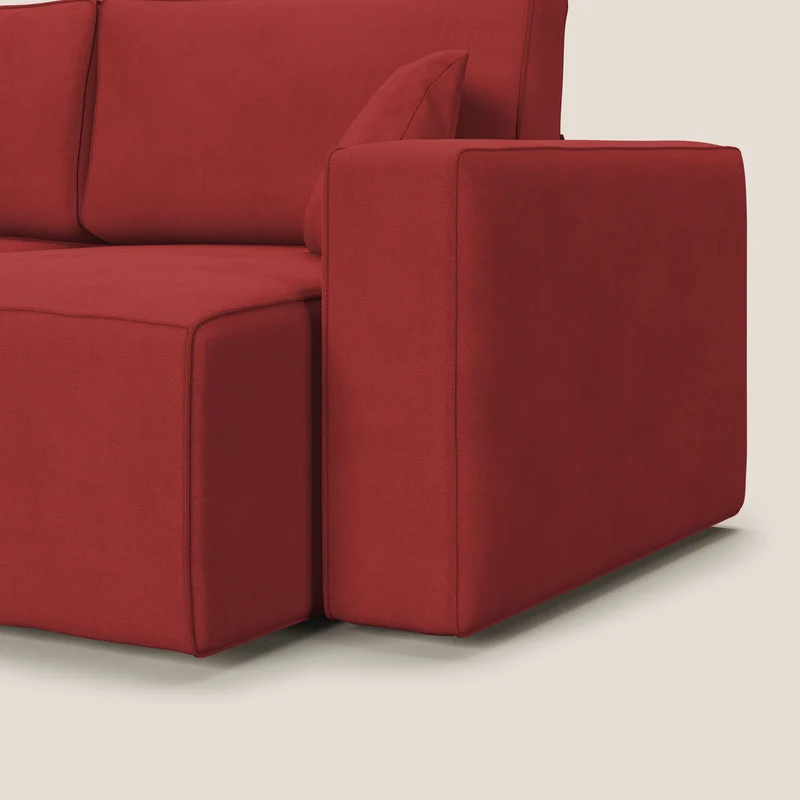 Morfeo canapé avec assises coulissantes en tissu imperméable doux T02 rouge