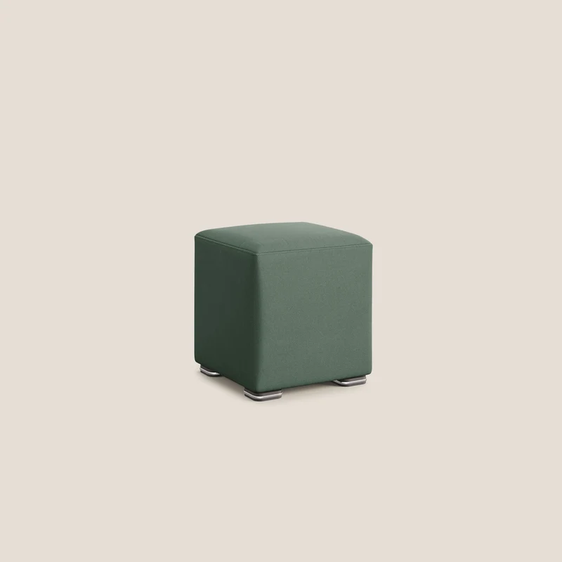 Cube pouf en microfibre détachable T11 vert