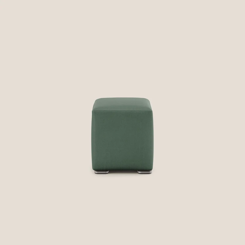 Cube pouf en microfibre détachable T11 vert