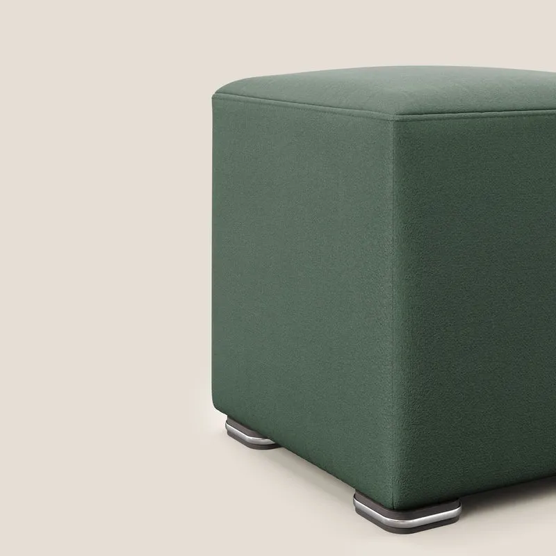 Cube pouf en microfibre détachable T11 vert