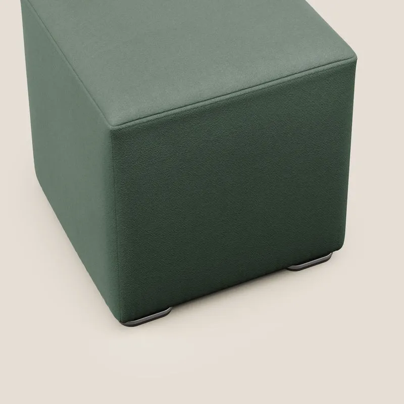 Cube pouf en microfibre détachable T11 vert