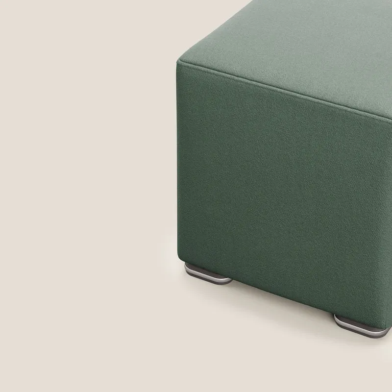 Cube pouf en microfibre détachable T11 vert
