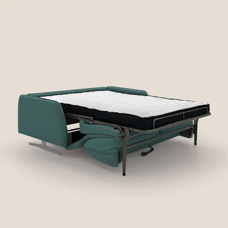 Texas Canapé convertible matrimonial moderne en tissu imperméable T19 bleu canard
