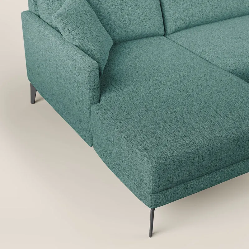 Saturno canapé panoramique moderne en tissu doux imperméable T03 vert d'eau