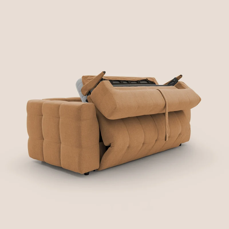 Tender Canapé convertible avec matelas H14 cm en bouclette imperméable T07 orange