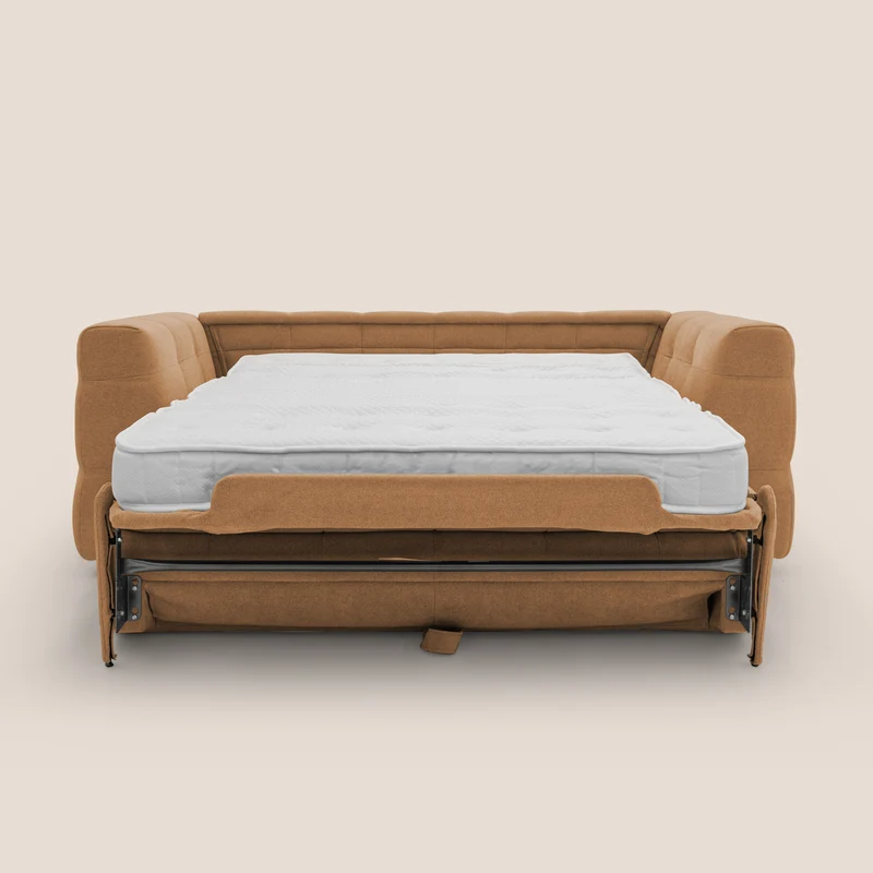 Tender Canapé convertible avec matelas H14 cm en bouclette imperméable T07 orange