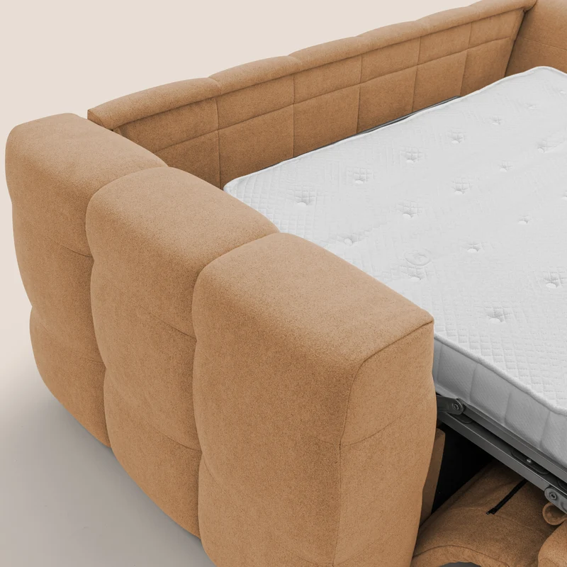 Tender Canapé convertible avec matelas H14 cm en bouclette imperméable T07 orange