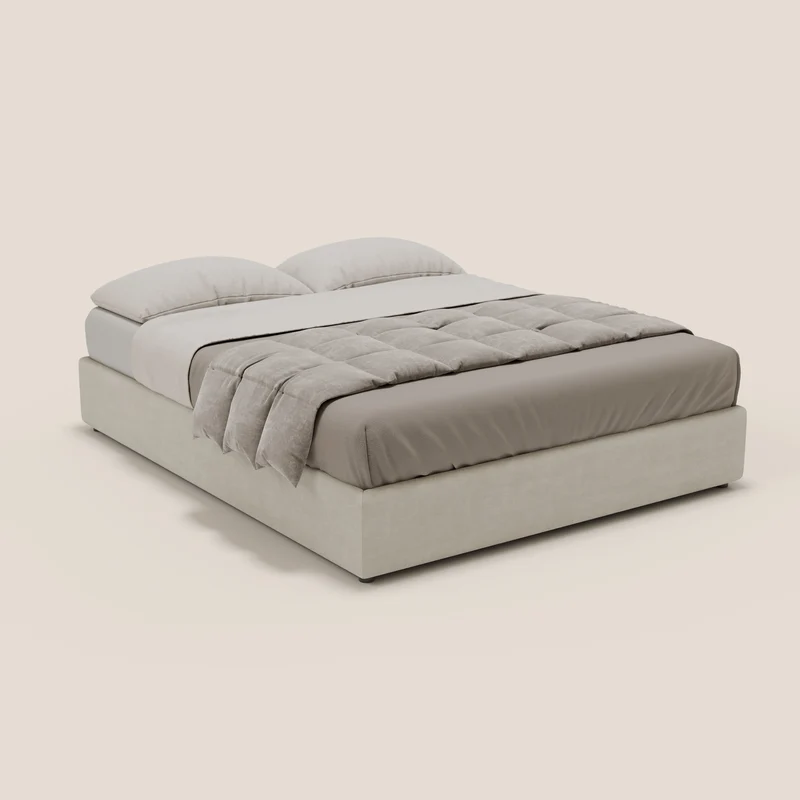 Ina sommier avec ample coffre en microfibre détachable et imperméable T11 crème