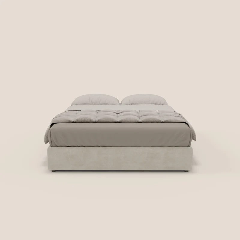 Ina sommier avec ample coffre en microfibre détachable et imperméable T11 crème