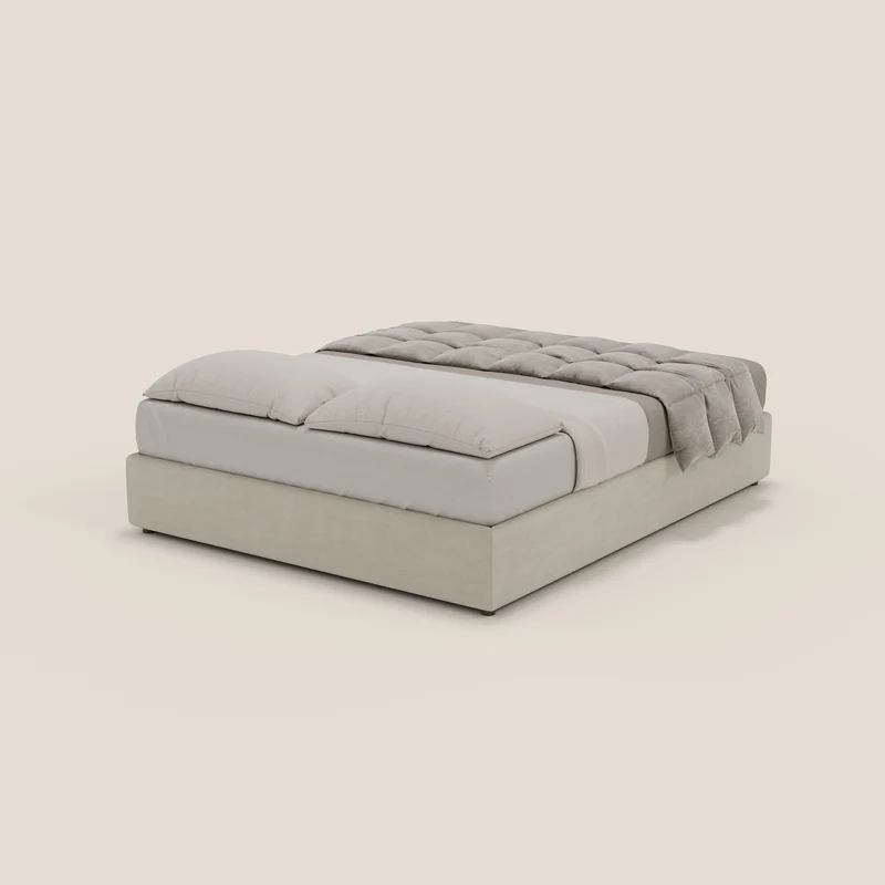 Ina sommier avec ample coffre en microfibre détachable et imperméable T11 crème