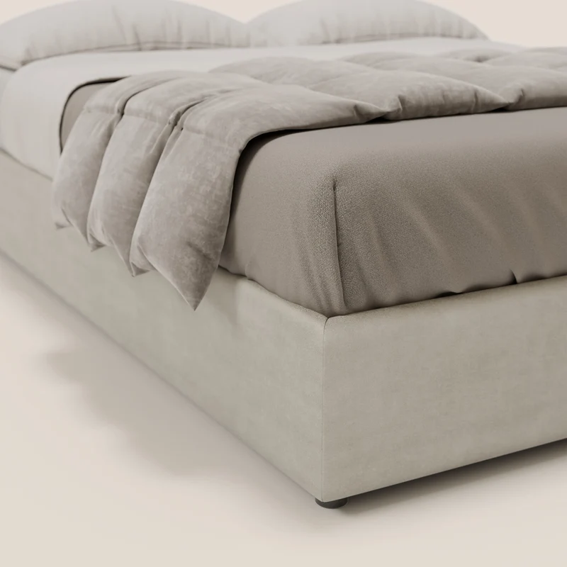 Ina sommier avec ample coffre en microfibre détachable et imperméable T11 crème