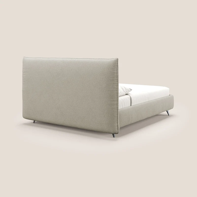 EROS lit rembourré en duvet d'oie avec coffre de rangement en bouclette précieuse détachable T16 beige