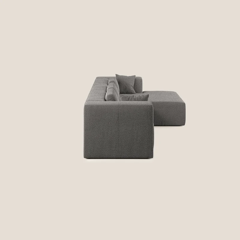 Nettuno canapé d'angle modulable en bouclette douce T07 anthracite