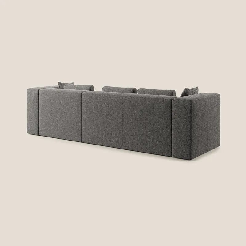 Nettuno canapé d'angle modulable en bouclette douce T07 anthracite