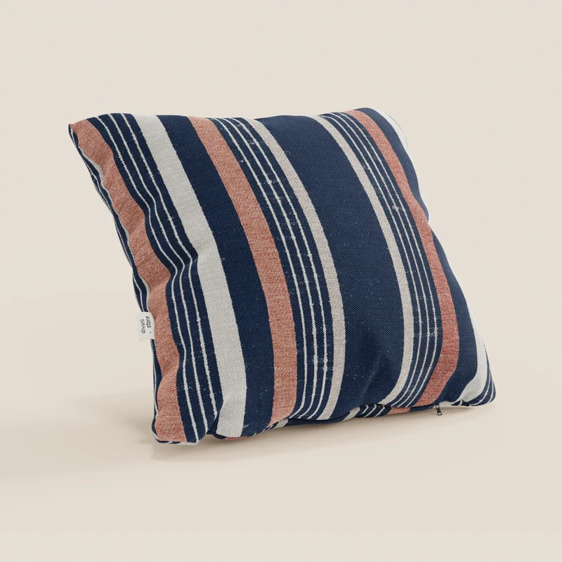 LYNE-STYLE Coussins à motifs rayés en tissu imperméable disponible en 2 couleurs orange