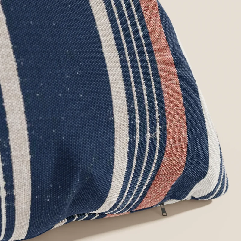 LYNE-STYLE Coussins à motifs rayés en tissu imperméable disponible en 2 couleurs orange