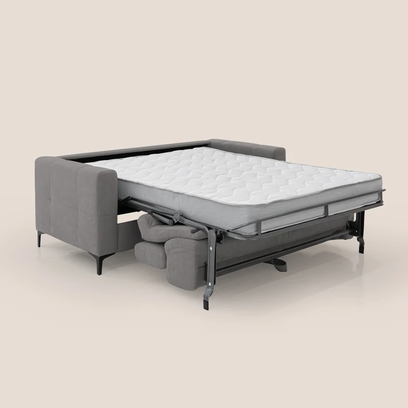 Gardenia canapé convertible matelas H 18cm avec têtières réglables et revêtement imperméable T02 gris